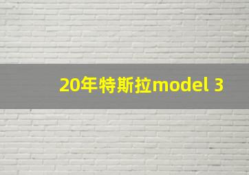 20年特斯拉model 3